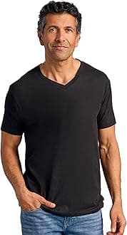 Mens V Neck T Shirts – Cotton V Neck Shirts for Men, V-Neck Mens T-Shirts and Undershirts for Men Pack/Singles