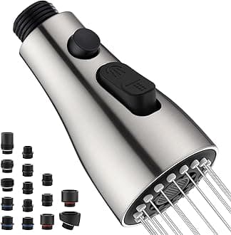 Kitchen Faucet Head Replacement Kitchen Sink Faucet Parts Pull Down Faucet Sprayer Nozzle Stream Spray and Pause Mode JC-PT-ZS-BN-A3