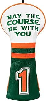 Spider Boss Golf Covers Sports Style Driver Covers, Green&White Fairway Wood Headcover Hybrid(UT) Cover Fairway(FW) Headcover, 4 Pcs Golf Head Covers with Number 1,3,5,X