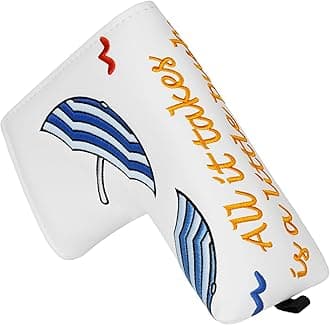 BIG TEETH Golf Blade Putter Cover Headcover Club Protector Magnetic Bar Closure Lucky Putter Cover for Scotty Cameron Taylormade Odyssey (Summer Beach)