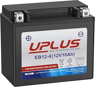 Motorcycle Battery YTX12-BS, UPLUS EB12-4 Powersports Batteries High Performance, AGM Maintenance Free Battery for Bike ATV Scooter