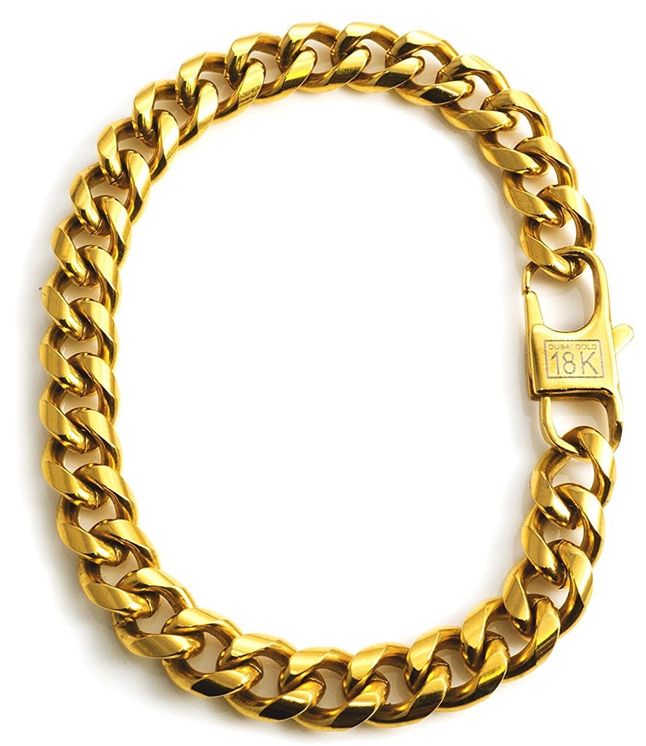 Solid Cuban Link Bracelet in Premium 18k Gold Finish