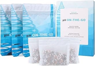 Invigorated Water pH On-The-Go Portable Alkaline Water Filter - Alkaline Water Pouch for Water Bottle Filter - High pH Water Filter Bag for Pure Drinking Water - 98 litres /26 Gallons (3-Pack)