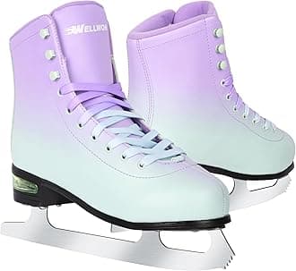 Figure Skate for Women and Mens, Classic Design High-Top PU Leather Ice Skates for Outdoor and Indoor, Figureskates for Beginner