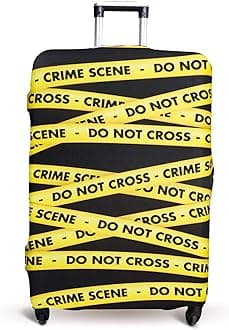 Luggage Cover Suitcase Protector Fits 19-33 Inch TSA Approved Travel Suitcase Cover Washable Dustproof Anti-Scratch (L (26-30 inch), Crime Scene)