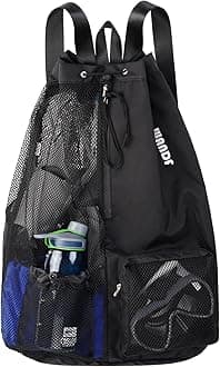 Swim Bag Mesh Drawstring Backpack with Wet Pocket for Swimming, Gym, and Workout Gear