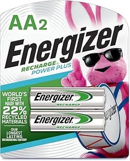 Energizer Power Plus Rechargeable AA Batteries (2 Pack), Double A Batteries