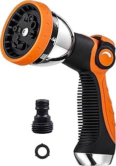 Garden Hose Spray Nozzle,10 Hose Metal Duty Watering Patterns Thumb Control On Off Valve, High Pressure Nozzle Sprayer for Plants, Car Wash,Cleaning,Showering Pets