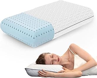 Vaverto Memory Foam Pillows, Supports Neck Pain and Shoulder Pain and Orthopedic Cervical Contour Support (Gel Memory Foam)