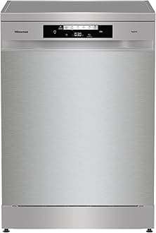 Hisense 14 Place Settings Freestanding Standard Dishwasher, Stainless steel - D Rated, HS642D90XUK, 597 x 599 x 845 mm (L x W x H)
