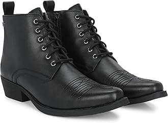 Men’s Vegan Leather, Cuban Heeled, Cowboy Ankle Derby Boots 63658