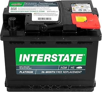 Interstate Batteries Mega-Tron® Automotive Battery 12V 60Ah (Group Size H5, 47) 650CCA SLI AGM Automobile Replacement Battery for Cars, SUVs, Sedans, Trucks (MTX-47/H5)