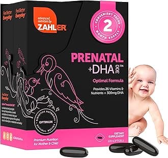 Prenatal Vitamin with DHA & Folate - DHA Supplements & Prenatal Multivitamin for Mother and Child - Kosher Prenatal DHA Prenatal Vitamins with Iron, Pre Natal Softgels (120 Count (Pack of 1))