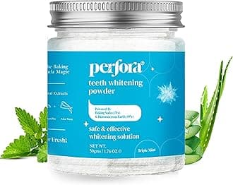 Teeth Whitening Powder - 50g | Enamel Safe Oral Care For Effective Teeth Whitener Solution | Stain Removal & Triple Mint Formula For Long Lasting Freshness | Formulated With Baking Soda