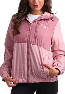 ReebokWomen's Jacket - Weather Resistant Fleece Lined Windbreaker Jackets for Women – Cozy Zip Up Hoodie Jacket (S-XL)