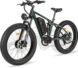 Dual Motor 2000W Electric Bike for Adults, Electric Bikes with 48V/22.4Ah Removable Battery, 26"*4.0 Fat Tire Off Road Snow Mountain Ebike, Dual Hydraulic Disc Brake, 7 Speed