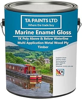 T A Paints Ltd Marine Boat & Barge Paint Multi Purpose Marine Gloss Paint Wood Metal Above Below Waterline Cruisers Canal Barge Narrow Boats (2.5 Litre, BS 106, Blue Black)