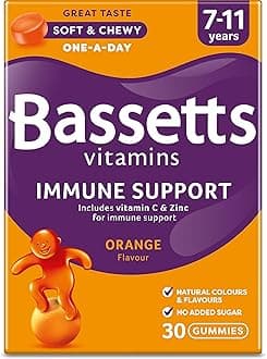 Bassetts Vitamins 7-11 Years Immune VIT C & Zinc Orange Flavour 30 Gummies