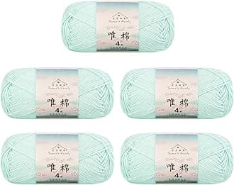 Susan's Family 4 ply 60% Cotton 40% Acrylic Yarn - Soft & Durable - 5 x 50g (1.76oz) - 655 Yards for Knitting & Crocheting - Baby Blankets, Amigurumi, Sweaters & More