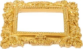 BESPORTBLE Vintage Picture Frame Resin Golden Ornate Textured Rectangle Desktop Photo Frame Photo Holder Jewelry Display Frame Home Decoration