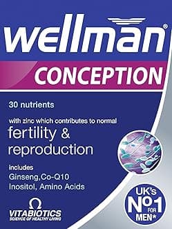 Wellman Conception 30 Tablets | Support Reproductive Health in Men - Fertility & Reproduction - Health & Wellbeing | with 600 IU Vitamin D