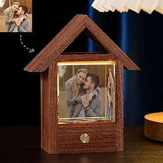 Custom Crystal Photo, Personalized Gifts With Your Own Photo for Mom, Dad, lover, family, color printing Picture Customized Couples Gifts for any Occasion, Great Birthday Gifts-Small house