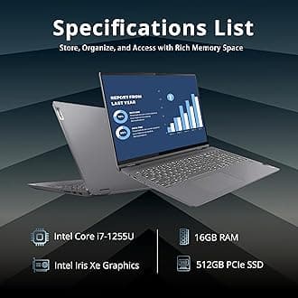Lenovo IdeaPad Flex 5 16"" 2-in-1 2.5K IPS Touchscreen Laptop, Intel Core i7-1255U, 16GB RAM, 512GB SSD, Backlit Keyboard, Fingerprint Reader, Win 11 Pro, Storm Grey, 32GB Hotface USB Card, Gray