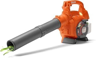 Husqvarna 125B Toy Leaf Blower, Light-Up Engine Makes Noise and Blows Out Real Air, Toddler Toys for Ages 3 and Up, Plastic, Orange/Gray, 589746402