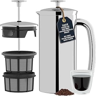 ESPRO 1032C2 Coffee Press P7-32 oz, Vacuum Insulated, Polished Stainless Steel