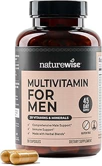 Multivitamin for Men - Daily Male Support - Minerals & Herbs for Energy, Performance, Immunity - with Vitamin A, C, D, B-Complex - Soy & Gluten-Free, Non-GMO - 90 Capsules[45-Day Supply]