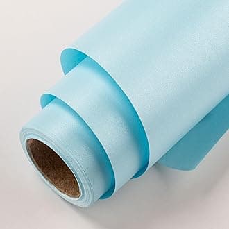 MIMUTI Light Blue Matte Wrapping Paper - Solid Color Pearly Lustre Paper Perfect for Wedding, Birthday, Christmas, Baby Shower, DIY Bouquet - 17 Inches x 33 Feet Mini Roll