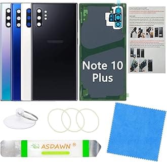 Galaxy Note 10+ Back Cover Glass Replacement with Pre-Installed Camera Lens+A...