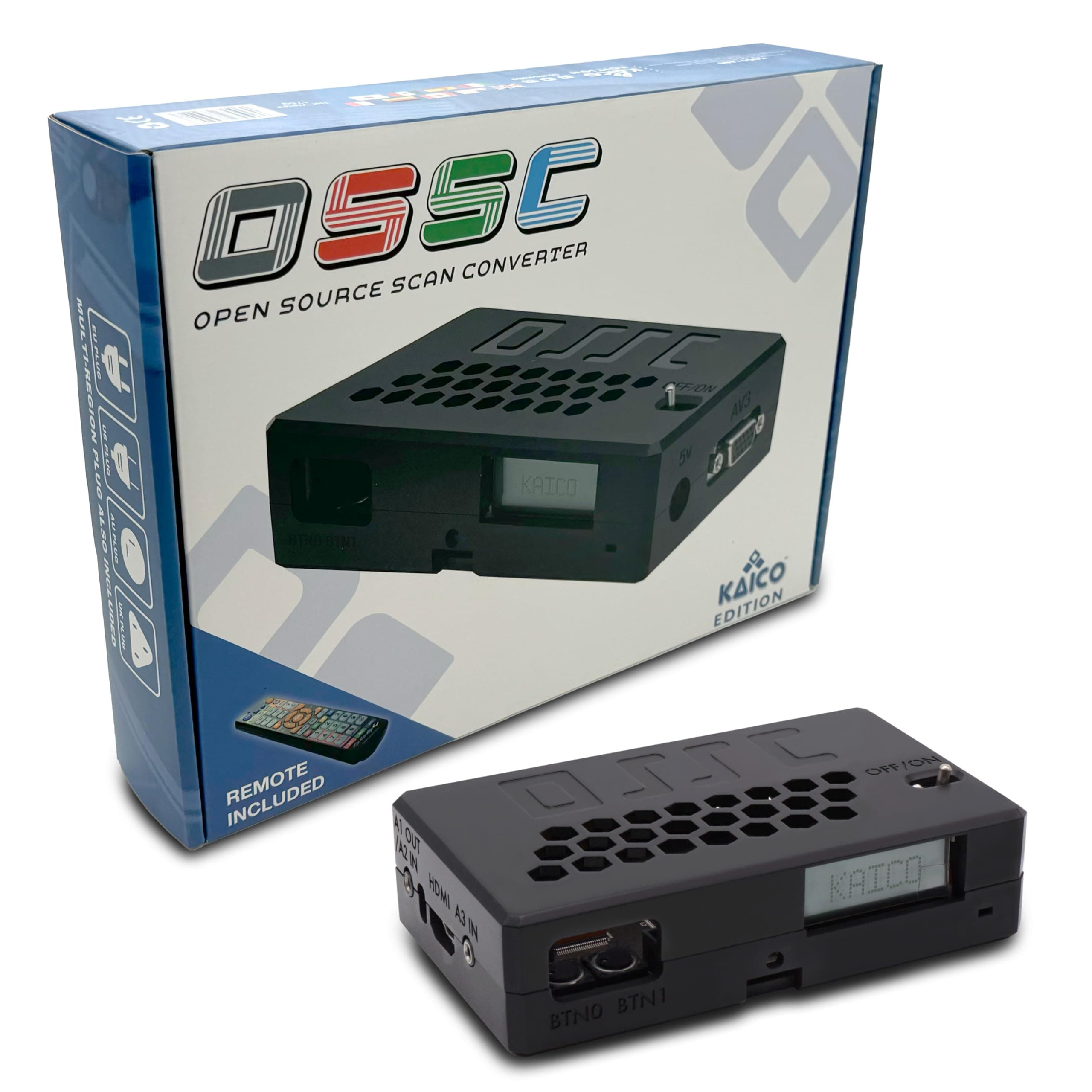 Kaico Edition OSSC Open Source Scan Converter 1.8 with SCART, Component and VGA to HDMI for Retro Gaming. Line Multiplier upscaler Perfect for Zero lag RGB Retro GamingRetro Gaming