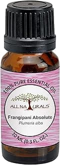 ALL NATURALS Frangipani Absolute Essential Oil 100% Pure for Aromatherapy, Natural Perfumes, Massage, Diffusers(10ml)