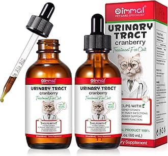 Urinary Tract for Cats, Natural Cat Urinary Tract Infection Treatment Drops Supports Bladder, Kidney Stone, Cat UTI, Cranberry Kidney Bladder Support Supplement, Chicken Flavor - 60ml / 2.02oz-2PCS
