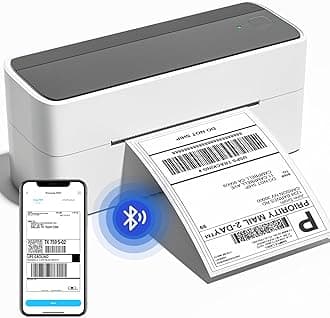 Memoqueen Bluetooth Shipping Thermal Label Printer 4X6 - Wireless Label Printer for Shipping Packages & Small Business, Compatible with Etsy, Shopify, Ebay, Amazon, FedEx, UPS, USPS, Black
