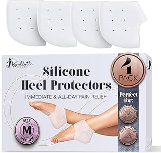 Ballotte Premium Silicone Heel Protectors for Shoes, Gel Heel Cups & Cushion Inserts for Women & Men, Cushioned Sole Cups for Plantar Fasciitis for Cracked Footbed Relief & Blister Prevention
