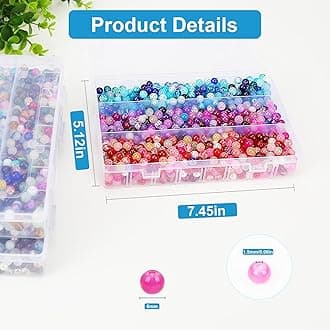 XSEINO About 3800PCS 8mm Glass Beads Bracelet Making Set, 208 Assorted Colors Crystal Glass Beads for Making and DIY Crafts