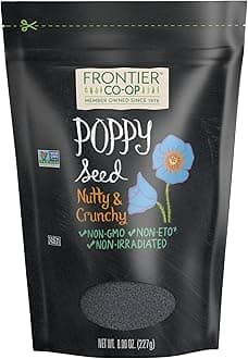 Frontier Co-op Poppy Seed Nutty and Crunchy Whole, 8.00 oz - For Culinary, Baking, and Dressings