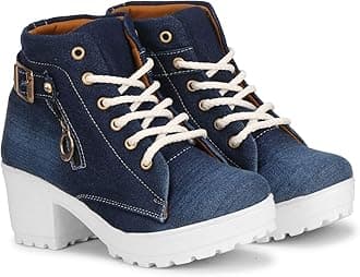 KRAFTER Women's Tan Buckle Boots – Stylish Faux Leather High Ankle Boots for Winter & Casual Wear – Comfortable & Durable