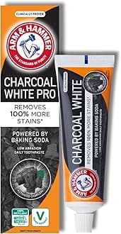 Charcoal White Toothpaste, Activated Charcoal Teeth Whitening Toothpaste with Baking Soda for Deep Clean & Stain Removal, 75 ml Tube