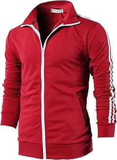 - Mens Active Slim Fit Track Lightweight Jacket Zip-up Long Sleeve