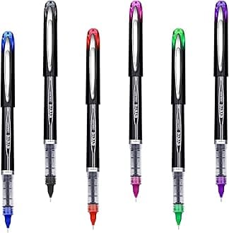 0.5mm Rollerball Pens 6 Assorted Colors, Extra Fine Point Needle Pen Quick Dry, Liquid Ink Pens Fine Point Smooth Writing Pen for Journaling, Note Taking, Office, School Supplies