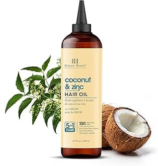 Botanic Hearth Coconut & Zinc | 6.7 Fl Oz (198 ml) | Scalp Treatment for Hair Loss, Dry & Frizzy Hair Repair, Deep Nourishing Oil for All Hair Types | 100% Natural and Vegan