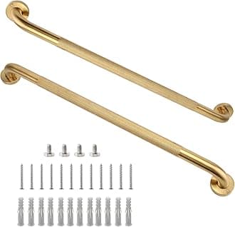 Shower Grab Bar, 2 Pack 32 Inch Gold Bathroom Grab Bar, 1.25" Diameter 304 Stainless Steel Anti-Slip Grab Bars for Bathtubs and Showers, Handicap Shower Grab Bar for Seniors Elderly