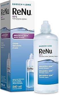ReNu Multi-Purpose Contact Lens Solution 240 Ml - For Soft Contact Lenses Comfortable Wear, Gentle On Sensitive Eyes, Clean, Disinfect, Rinse, Lubricate And Store Your Lenses, Lens Case Included