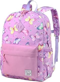 Butterfly Backpack for Girls, Kids Water Resistant Lightweight Backpack for Toddlers Daycare Preschool Purple