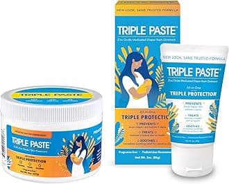 Diaper Rash Cream for Baby - 8 Oz Tub & 3 Oz Tube At Home & On the Go Bundle – Zinc Oxide Ointment Treats, Soothes & Prevents Diaper Rash, Baby Essentials for Daily & Overnight