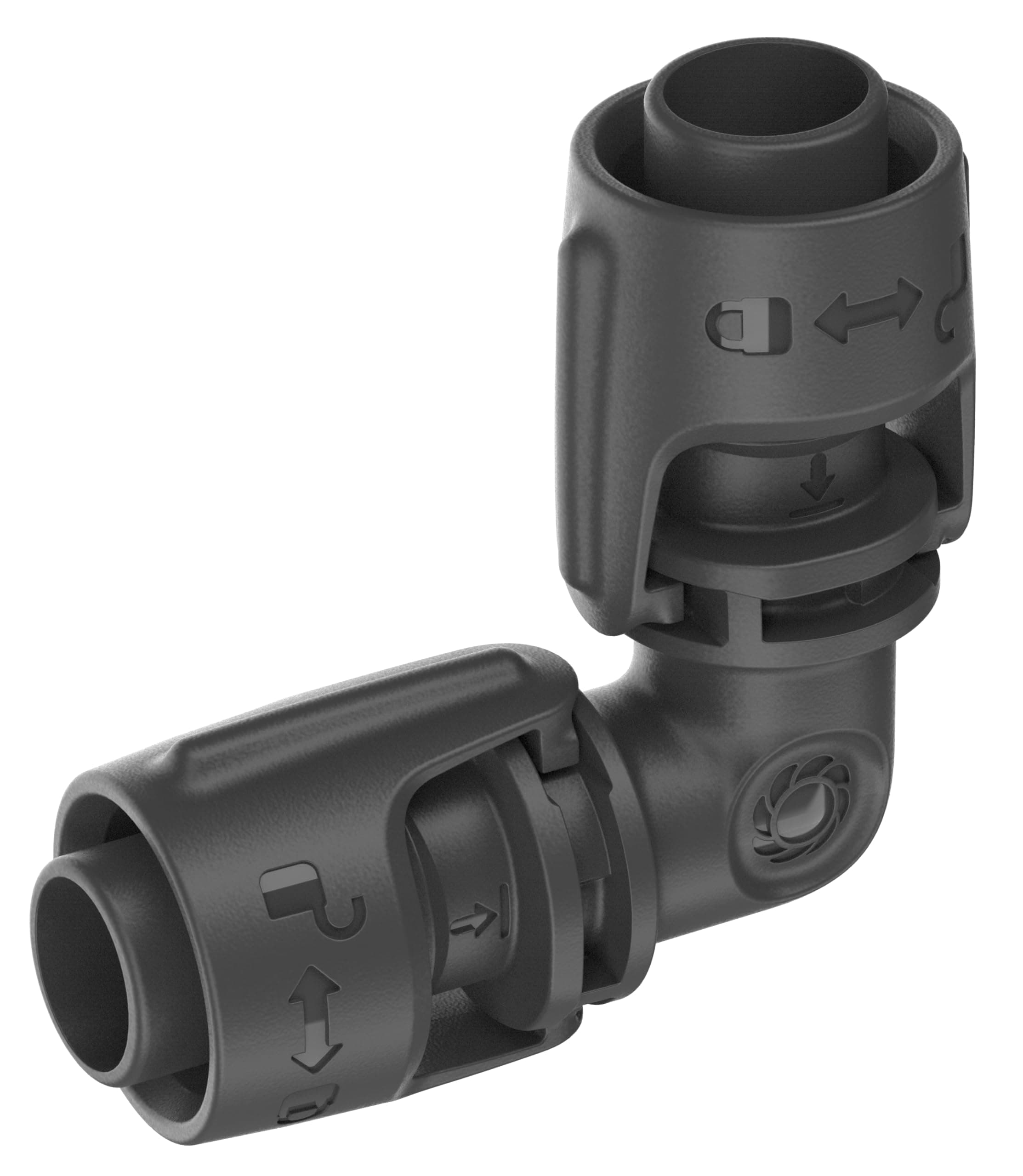 Micro-Drip-System L-Piece 13 mm (1/2 inch): Pipe Connector for Changing The Direction of The 13 mm Connecting Pipe, Tool-Free Assembly, Reusable (13202-20)