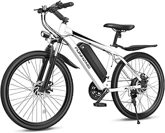 Electric Bike for Adults, 26'' 1000W Peak Ebike, Up to 50 Miles 21.7MPH Electric Mountain Bike with 48V 374.4WH Removable Battery, Adjustable Stem, Fenders, Lockable Suspension Fork, 21-Speed